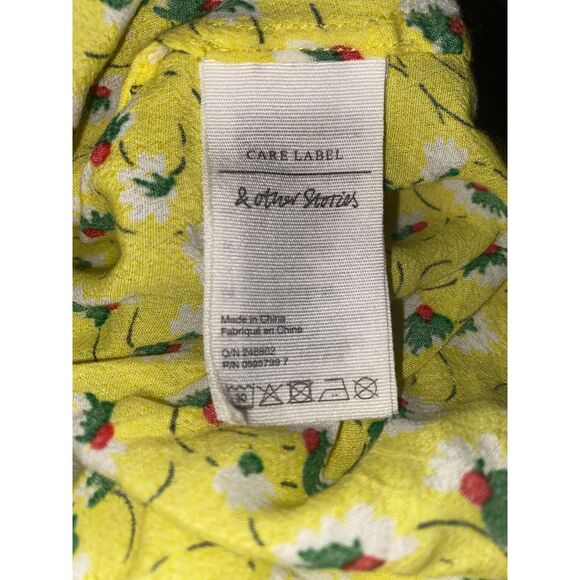 Stockholm Atelier & Other Stories Fit & Flare Yellow Floral Dress Womens Size 4 - Picture 4 of 9